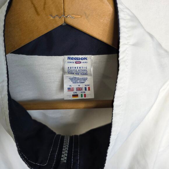 Reebok, Vintage Blue and White Wind Break with Grey Logo Border, Men's XL - Picture 5 of 8